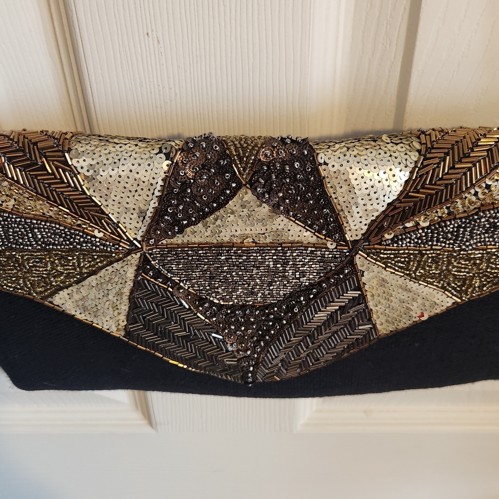 Elegant Black and Gold Clutch